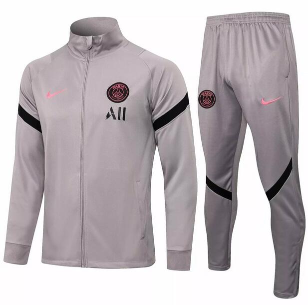 2021/22 PSG Light Grey Training Kits Jacket with Pants